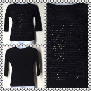 🛍Glitterscape Black Sparkle Top Sz S